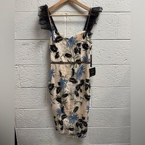 NWT Lulu's Show Stopper Midi Dress Women's Size Medium Embroidered Beaded